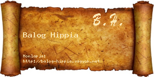 Balog Hippia névjegykártya